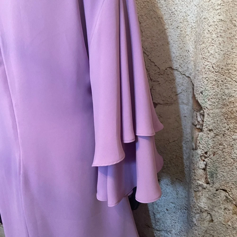 Laundry Sheli Segal Mauve Bell Sleeve Dress - Picture 6 of 7